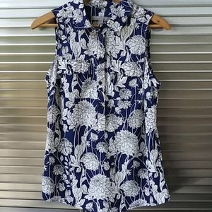 Banana republic sleeveless flower print top